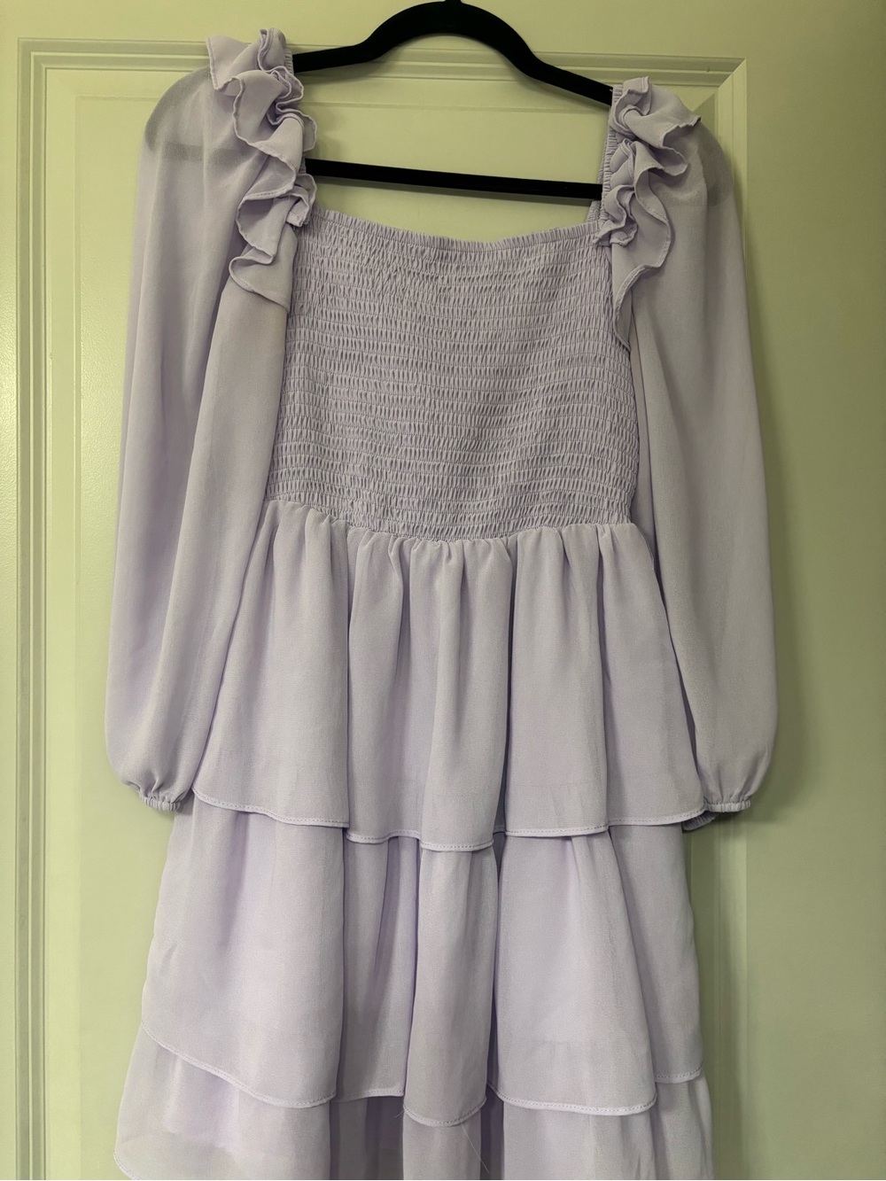 Lavender Tiered Ruffle Dress